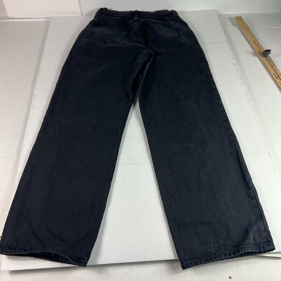 Abercrombie Fitch Jeans Women 27x29* High Rise Loose Pleated Black Denim Tag 27S - Picture 9 of 16